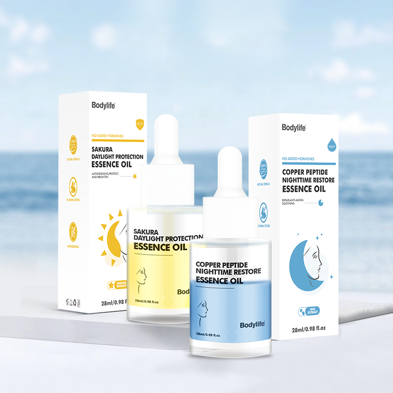 Bodylife Sakura and Copper Peptide essence oil skincare product range